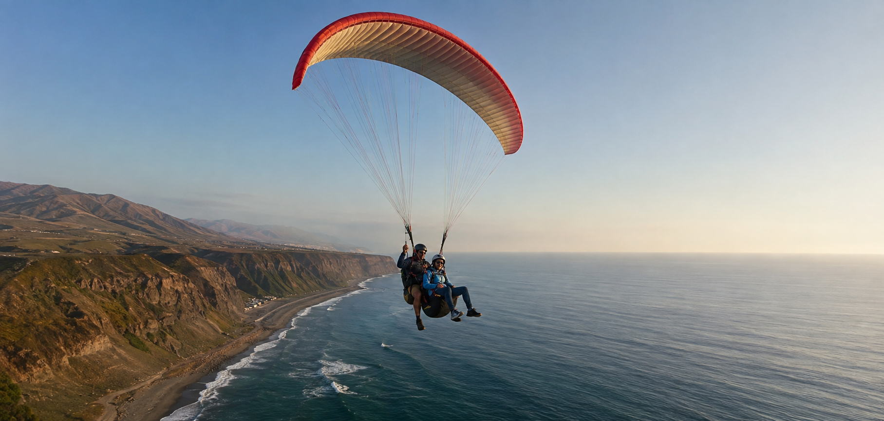Experiencia de parapente sobre la costa peruana